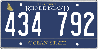 RI license plate 434792