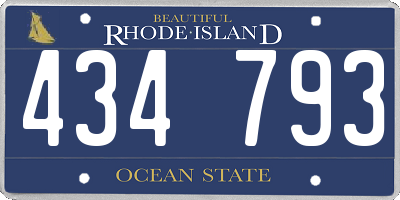 RI license plate 434793