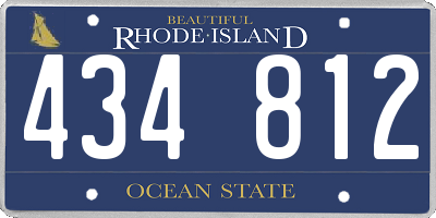 RI license plate 434812