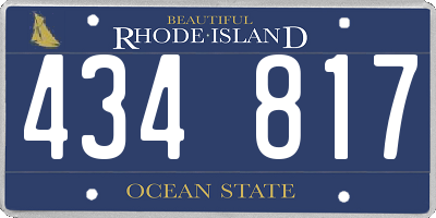 RI license plate 434817