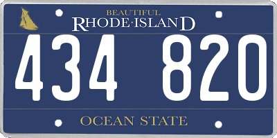 RI license plate 434820