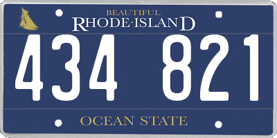 RI license plate 434821