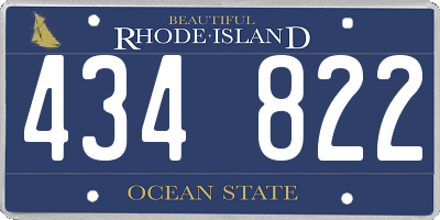 RI license plate 434822
