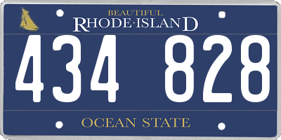 RI license plate 434828