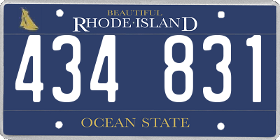 RI license plate 434831