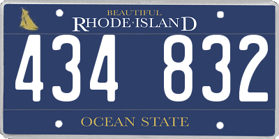 RI license plate 434832