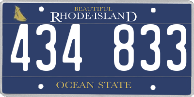 RI license plate 434833