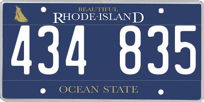 RI license plate 434835