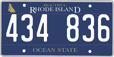 RI license plate 434836