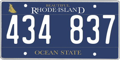 RI license plate 434837