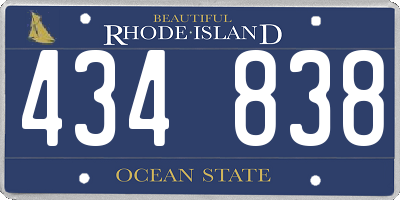RI license plate 434838
