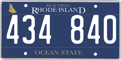 RI license plate 434840