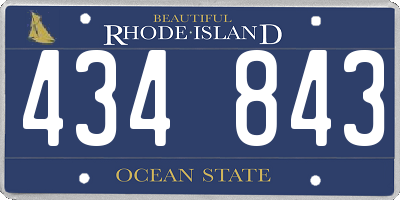 RI license plate 434843