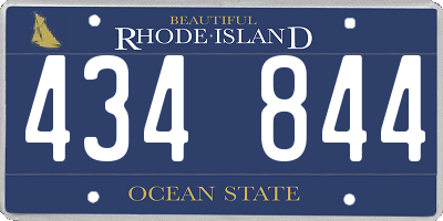 RI license plate 434844