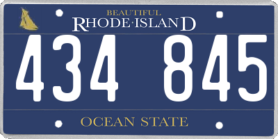RI license plate 434845