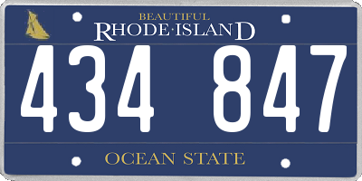 RI license plate 434847