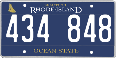 RI license plate 434848