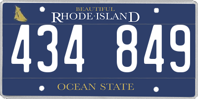 RI license plate 434849