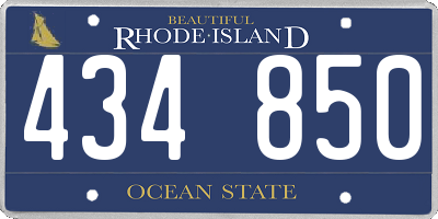 RI license plate 434850