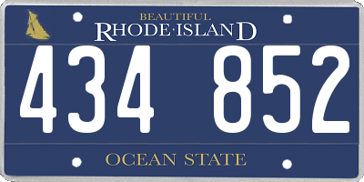 RI license plate 434852