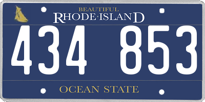RI license plate 434853