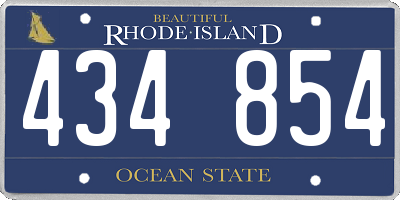 RI license plate 434854
