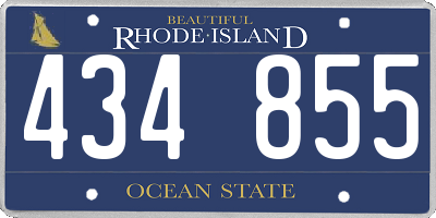 RI license plate 434855