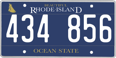 RI license plate 434856