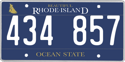 RI license plate 434857