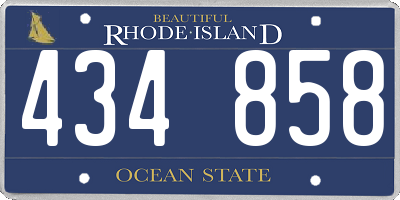 RI license plate 434858