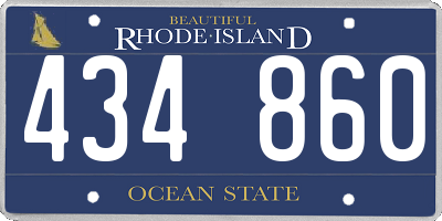 RI license plate 434860
