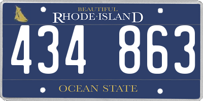RI license plate 434863