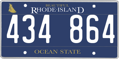 RI license plate 434864