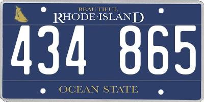 RI license plate 434865