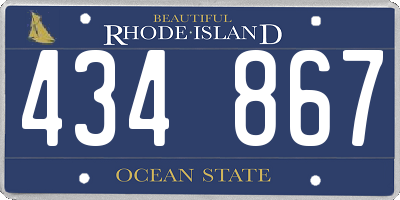 RI license plate 434867