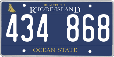 RI license plate 434868