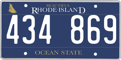 RI license plate 434869