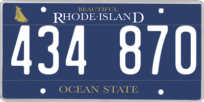 RI license plate 434870