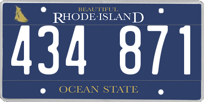 RI license plate 434871