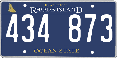 RI license plate 434873