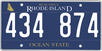 RI license plate 434874