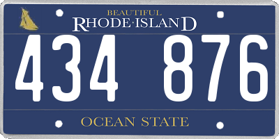RI license plate 434876