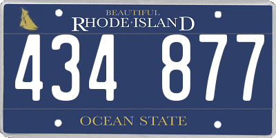 RI license plate 434877