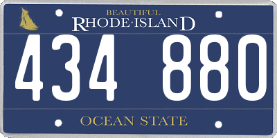 RI license plate 434880