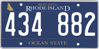 RI license plate 434882