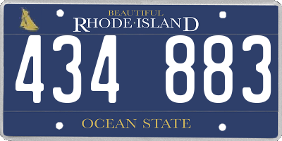 RI license plate 434883