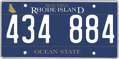 RI license plate 434884