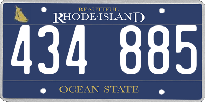 RI license plate 434885