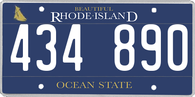 RI license plate 434890