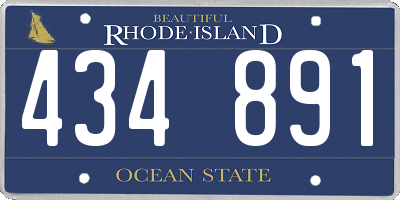 RI license plate 434891